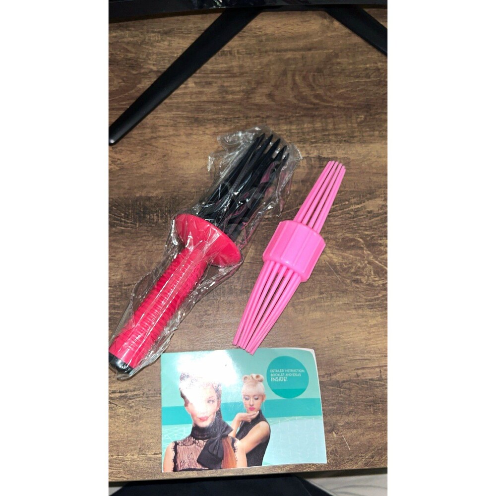 Bendy 1/2 in Manual Plastic Spiral Hair Rollers Set, Pink/Black, Women